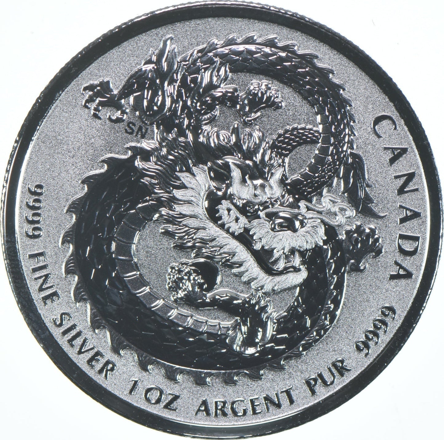 2019 Canada 5 Dollars 1 Oz Silver Lucky Dragon High Relief