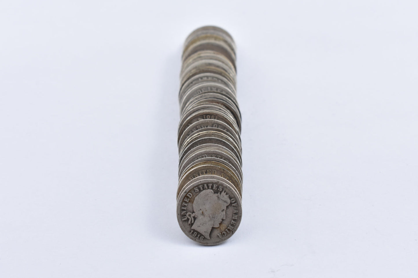 Roll 1892-1916 Barber 90% Silver Dimes Roll 50 Coin Lot Collection