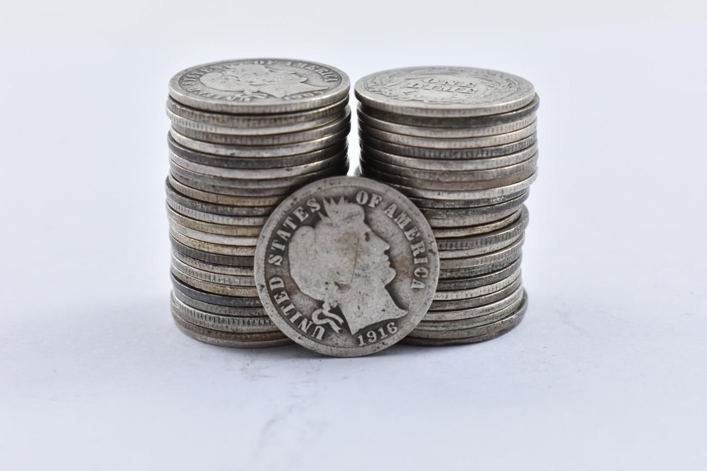 Roll 1892-1916 Barber 90% Silver Dimes Roll 50 Coin Lot Collection