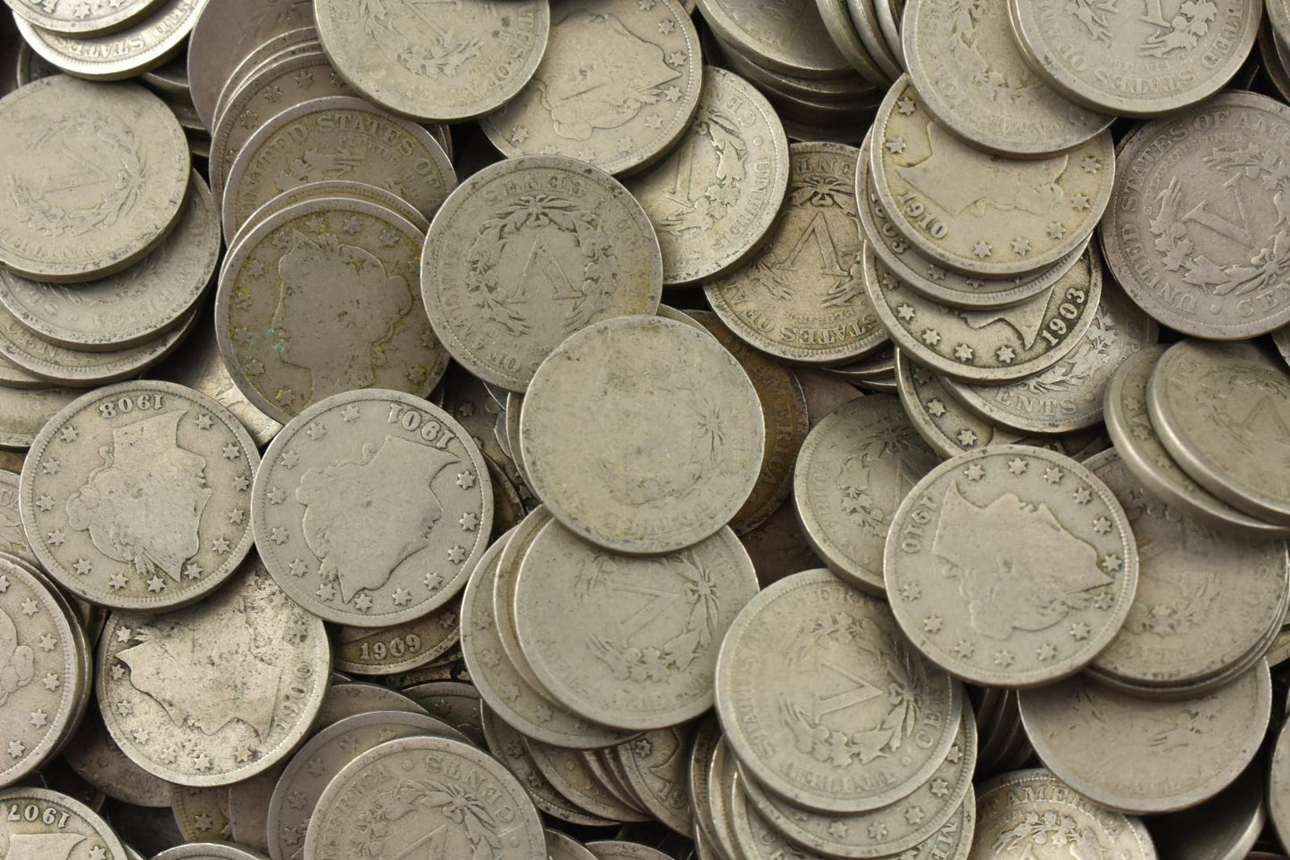 40 x 1900-1912 Liberty V Nickel Good G+ Bulk Roll Lot Mixed Year