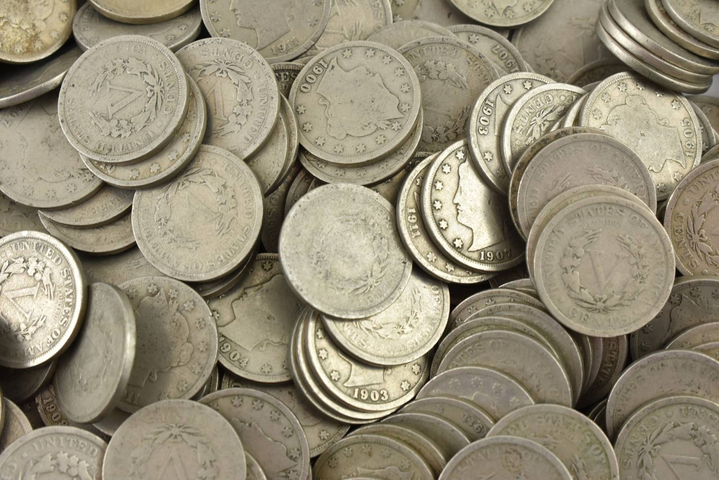 40 x 1900-1912 Liberty V Nickel Good G+ Bulk Roll Lot Mixed Year