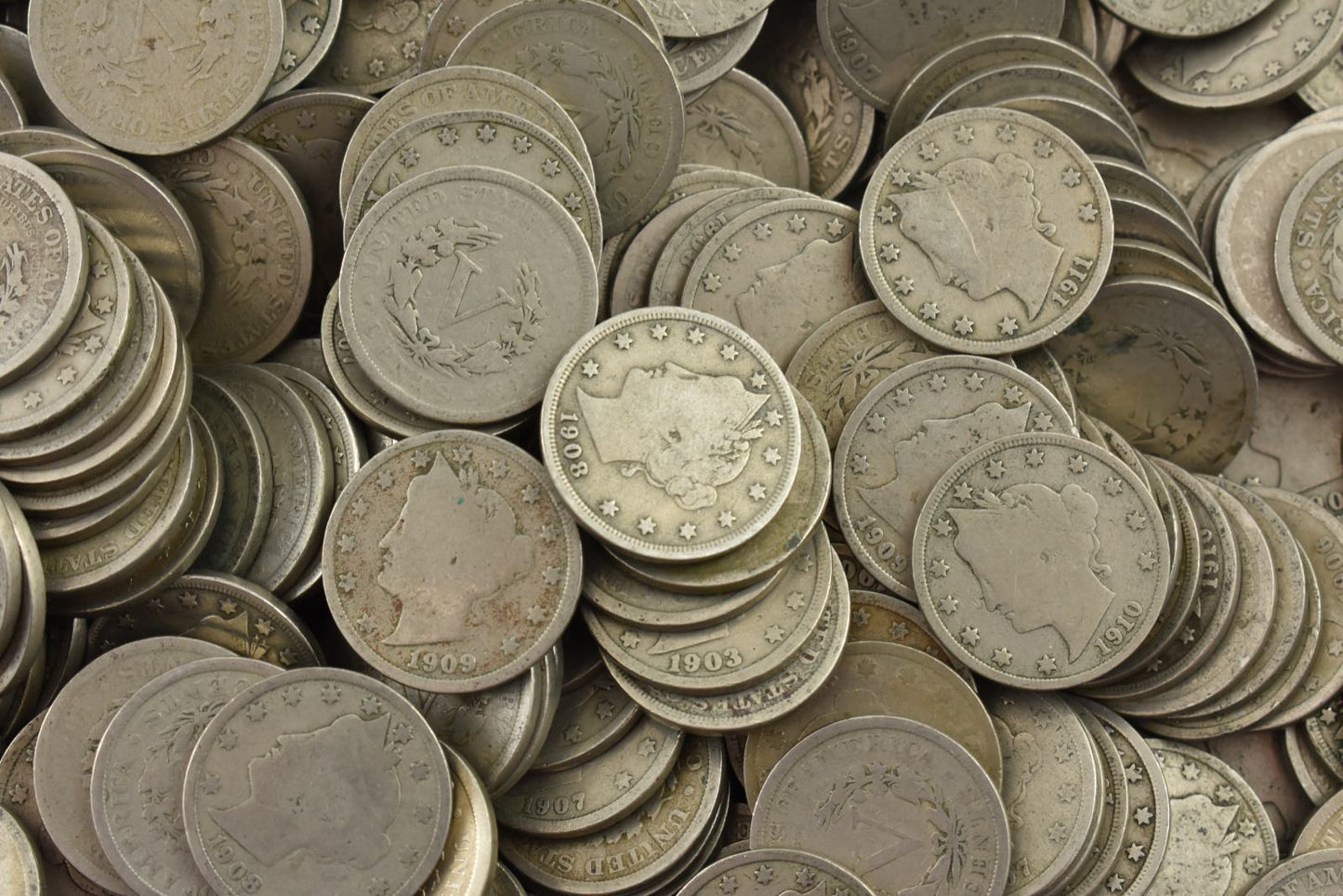 40 x 1900-1912 Liberty V Nickel Good G+ Bulk Roll Lot Mixed Year