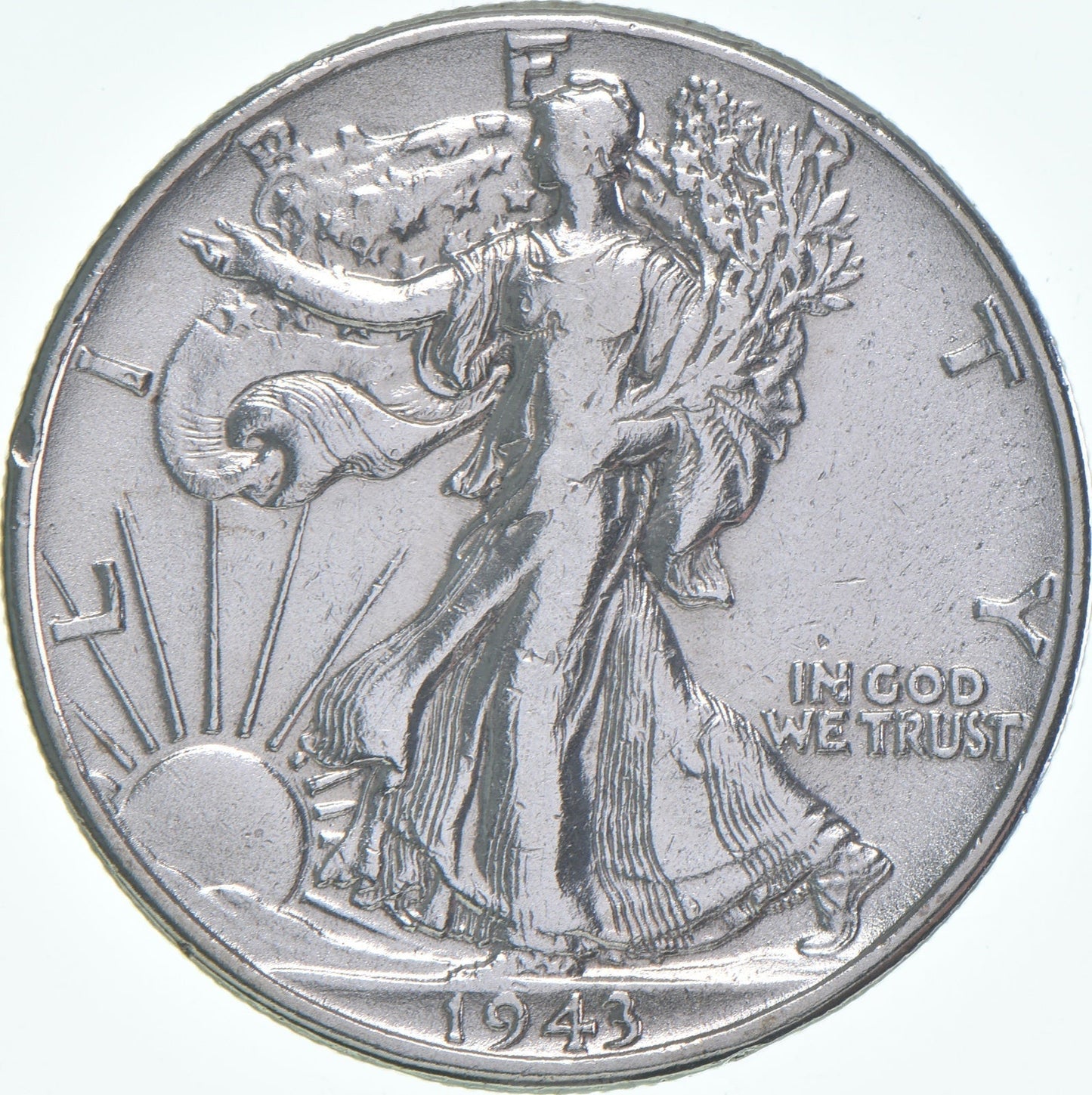 XF/AU 1943 Walking Liberty Half Dollar Polished