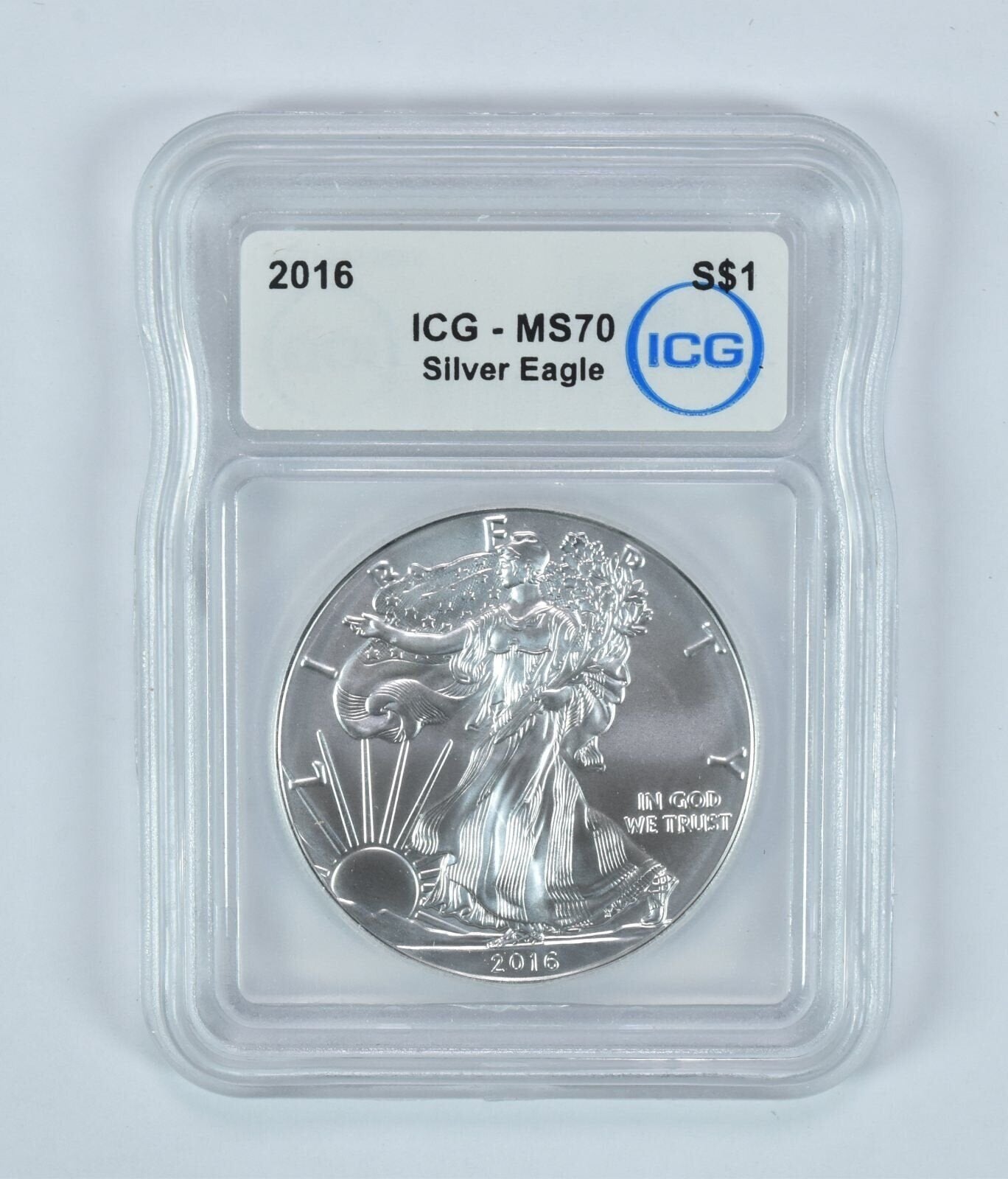 2016 American Silver Eagle MS70 ICG White Label