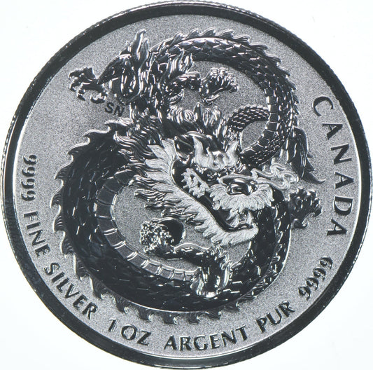 2019 Canada 5 Dollars 1 Oz Silver Lucky Dragon High Relief