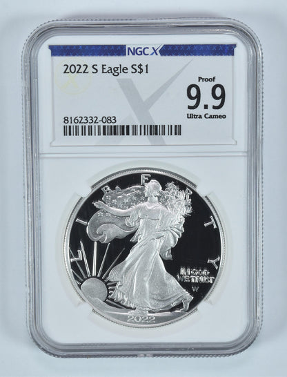 2022-S American Silver Eagle Proof 9.9 UCAM NGC X NGCX